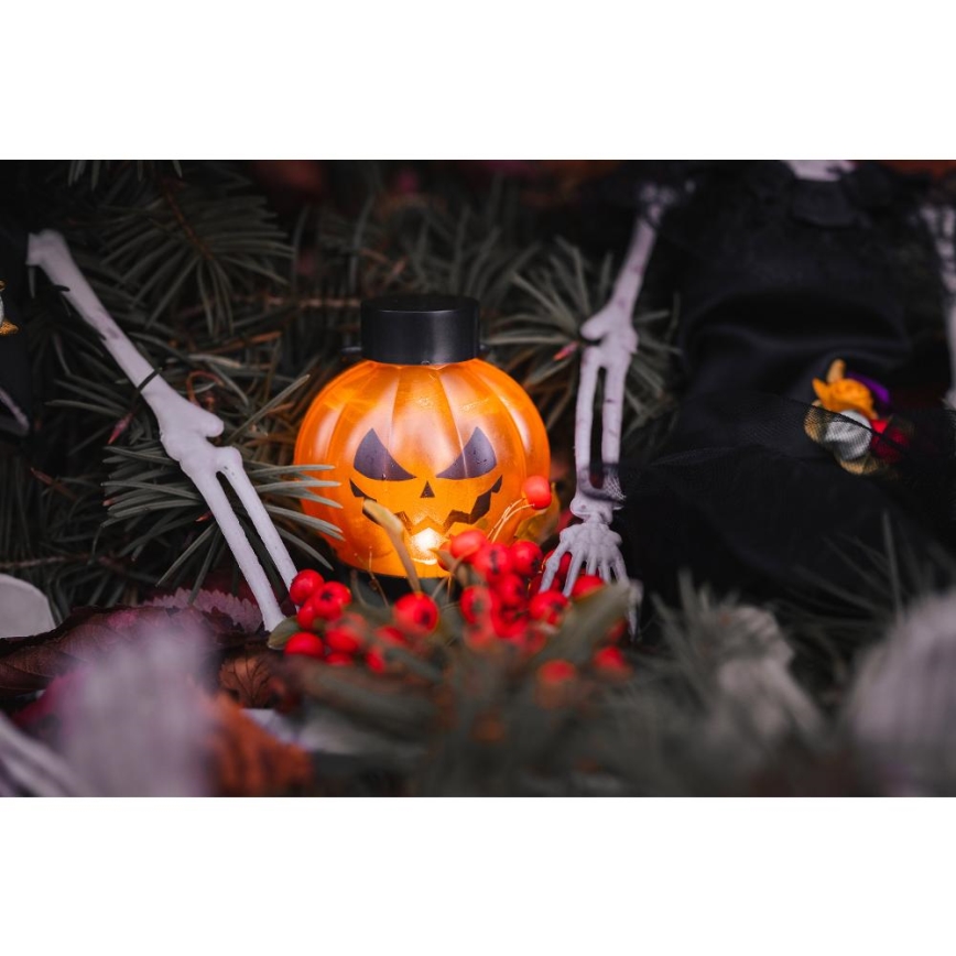 SADA 6x LED Dekorácia HALLOWEEN LED/1xCR2032/teplá biela tekvica
