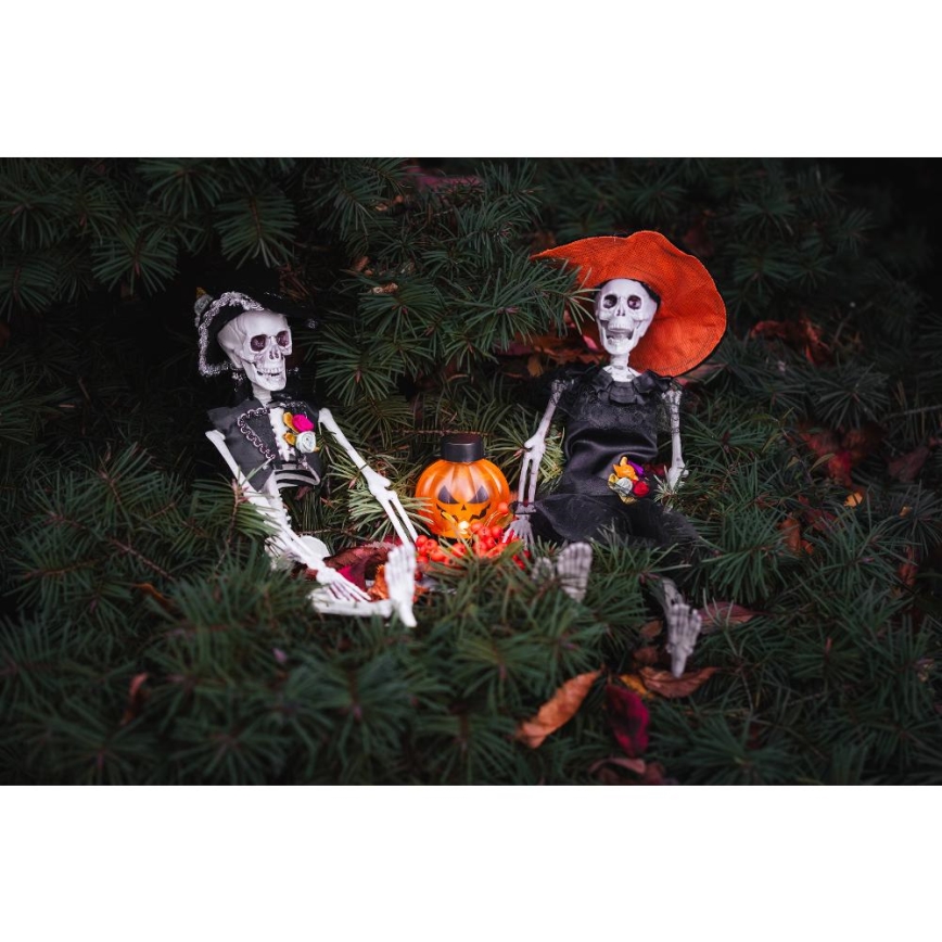 SADA 6x LED Dekorácia HALLOWEEN LED/1xCR2032/teplá biela tekvica