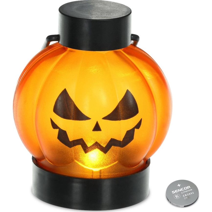 SADA 6x LED Dekorácia HALLOWEEN LED/1xCR2032/teplá biela tekvica