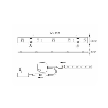 RGB LED Stmievateľný pásik Wi-fi + hudobná funkcia LED/16W/230V 5 m Tuya