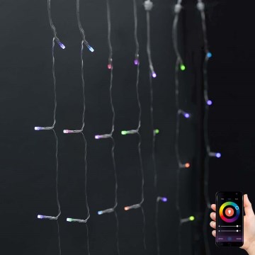 RGB LED záves 180 LED / 7 funkcií, 6 m, IP65, Wi‑Fi (Tuya)