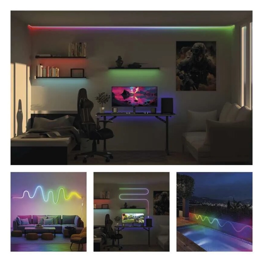 RGBIC LED Stmievateľný pásik GoSmart LED/24W/230V 3 m Wi-Fi Tuya