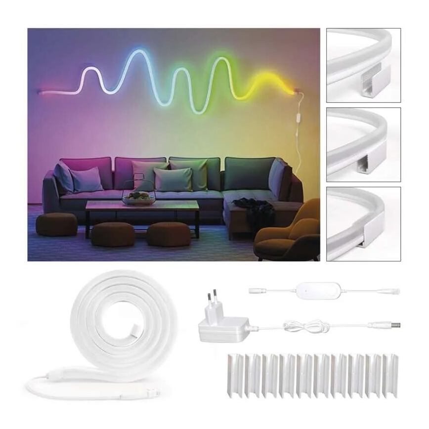 RGBIC LED Stmievateľný pásik GoSmart LED/24W/230V 3 m Wi-Fi Tuya