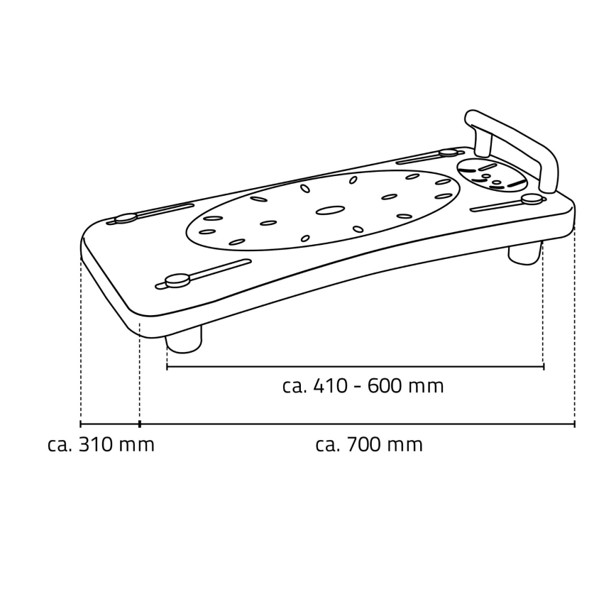 Ridder - Sedátko do vane s madlom 31x70 cm biela