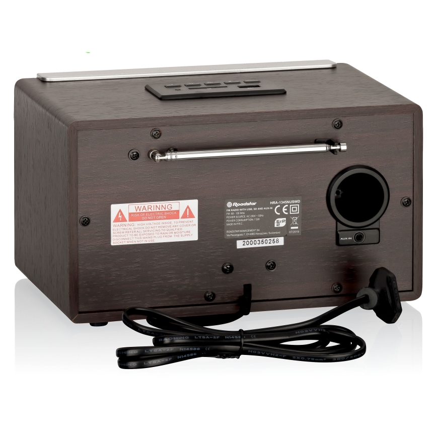 Roadstar HRA-1345NUS/WD - FM rádio 16 W/230 V