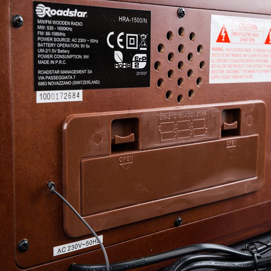 Roadstar HRA-1500/N - FM/MW rádio 24W/230V/6xLR14