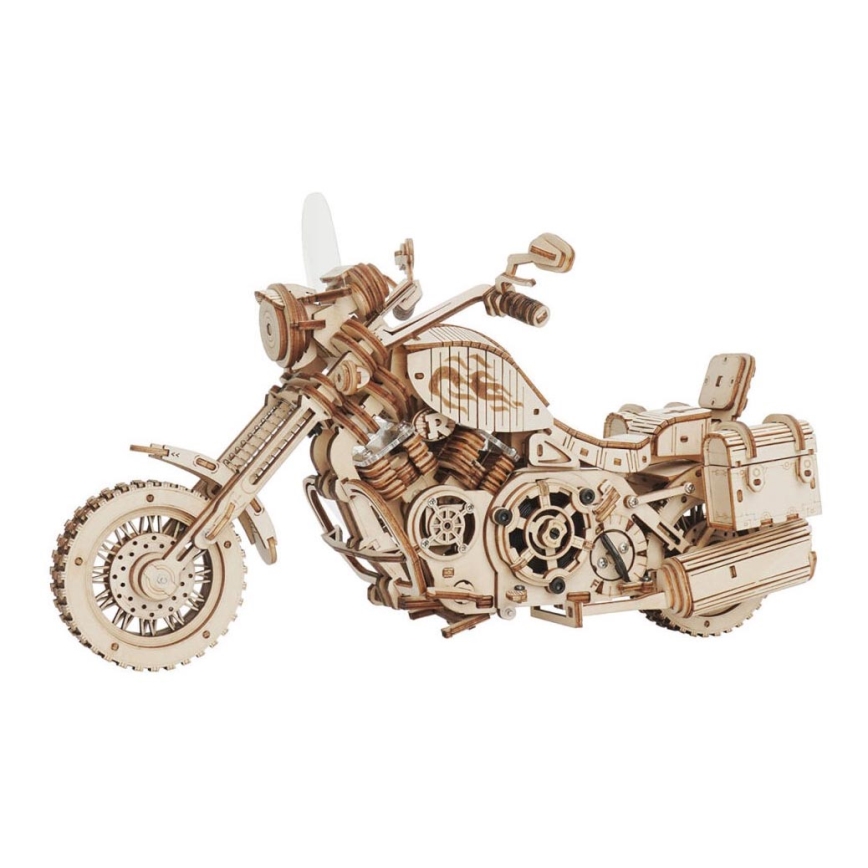 RoboTime - 3D drevenené mechanické puzzle Motorka cruiser