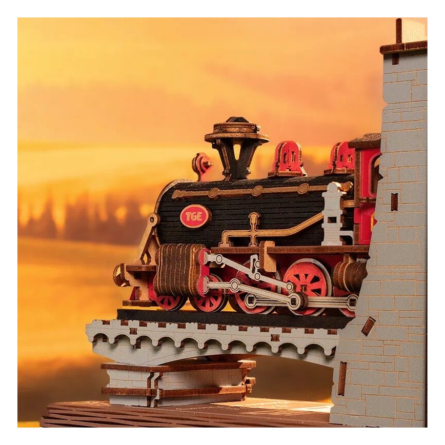 RoboTime - 3D skladačka Zarážka na knihy Historický parný vlak