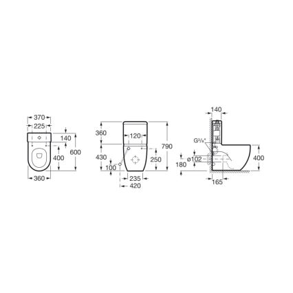 Roca A341242000 - splachovacia nádržka MERIDIAN, spodný prívod, keramika/biela