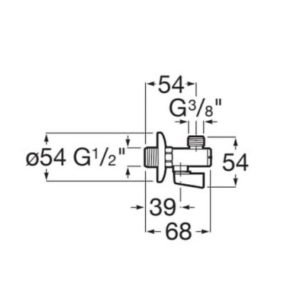 Roca A525168200 - Rohový ventil AQUA, lesklý chróm