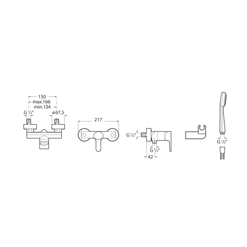 Roca A5A2009C02 - Sprchová súprava s batériou L20, lesklý chróm