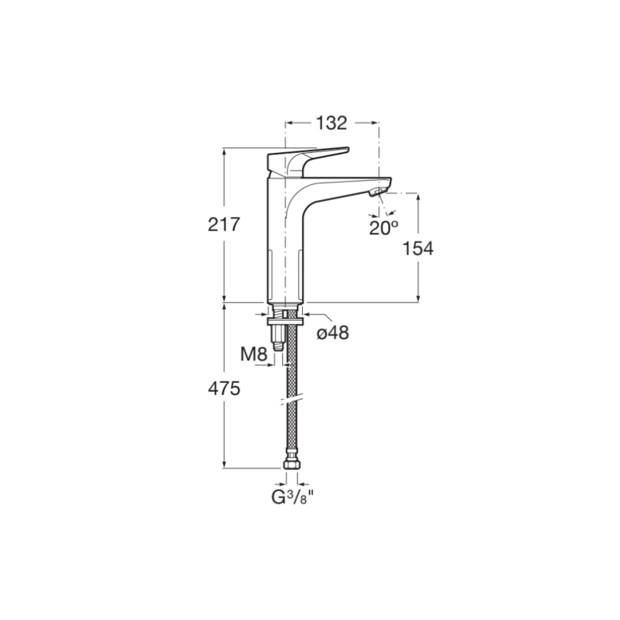 Roca A5A3D90C00 - Umývadlová batéria ATLAS 21,7 cm lesklý chróm