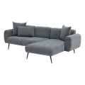 Rohová sedacia súprava do tvaru L PISA, sivá, pravé prevedenie