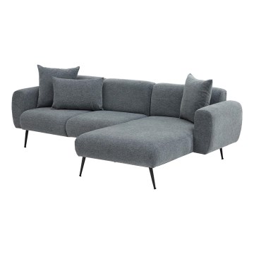 Rohová sedacia súprava do tvaru L PISA, sivá, pravé prevedenie