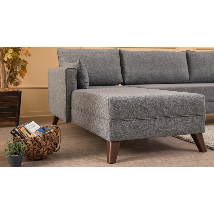 Rohová sedacia súprava v tvare L KORFU sivá ľavá