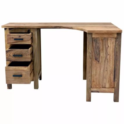 Rohový písací stôl RAMI 130x85 cm masív/palisander
