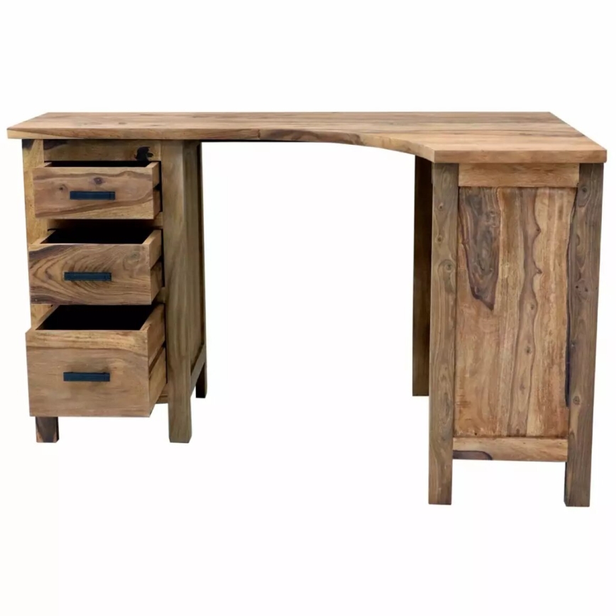 Rohový písací stôl RAMI 130x85 cm masív/palisander