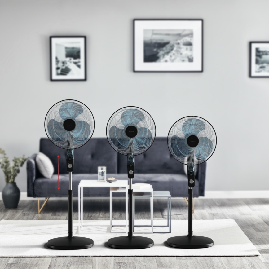 Rowenta - Stojanový ventilátor s odpudzovačom komárov ESSENTIAL+ 60W/230V 130 cm čierny