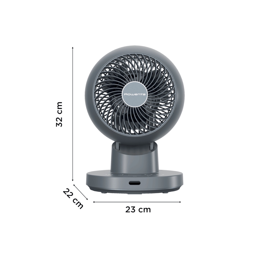 Rowenta - Stolný ventilátor TURBO SWIFT COMPACT 230V modrá + diaľkové ovládanie