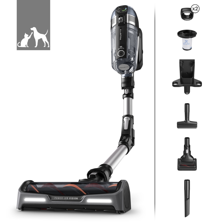 Rowenta - Tyčový vysávač 3v1 X-FORCE ANIMAL AUTO 480W/32,4V čierna 2000 mAh
