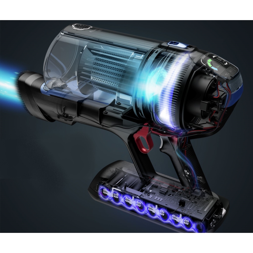 Rowenta - Tyčový vysávač s mopom X-FORCE FLEX ANIMAL AQUA AUTO 3v1 480W/32,4V 2500 mAh modrá