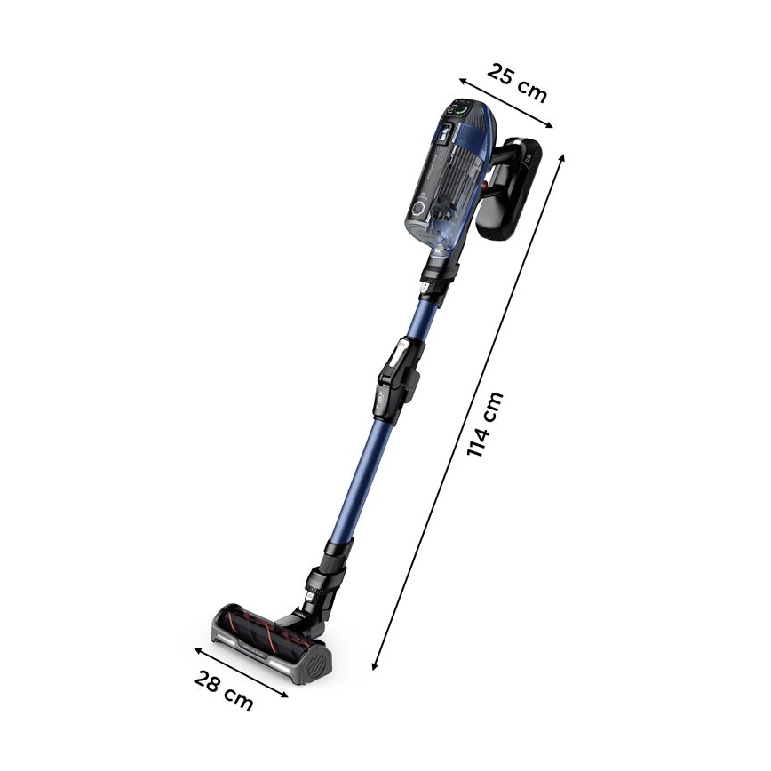 Rowenta - Tyčový vysávač s mopom X-FORCE FLEX ANIMAL AQUA AUTO 3v1 480W/32,4V 2500 mAh modrá