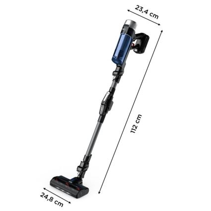 Rowenta - Tyčový vysávač s mopom X-FORCE FLEX ANIMAL AQUA AUTO 4v1 250W/25,2V 2500 mAh čierna/modrá