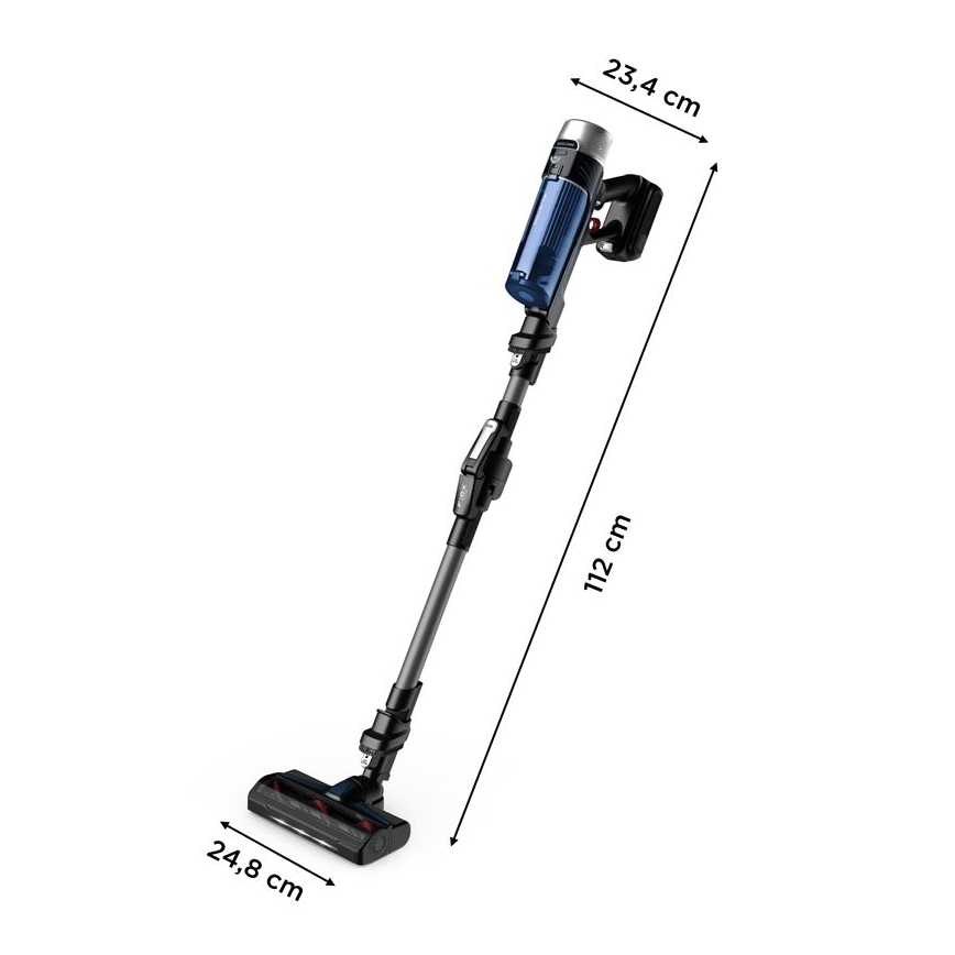 Rowenta - Tyčový vysávač s mopom X-FORCE FLEX ANIMAL AQUA AUTO 4v1 250W/25,2V 2500 mAh čierna/modrá