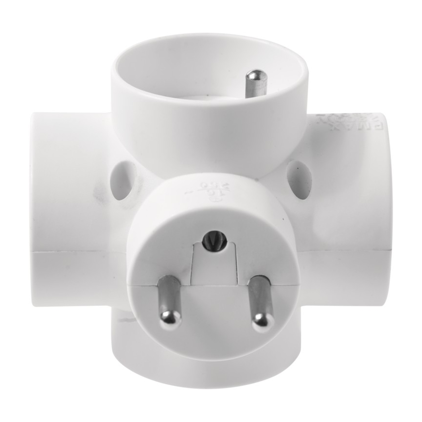 Rozbočovacia zásuvka 4x10A/250V guľatá