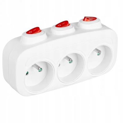 Rozbočovacia zásuvka s vypínačmi 3Z
