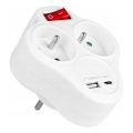 Rozbočovacia zásuvka s vypínačom 2× zásuvky + USB-C + USB-A