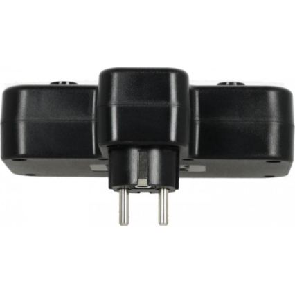 Rozbočovacia zásuvka s vypínačom a LED osvetlením LINEA PRO 2Z + 3xUSB A/C SCHUKO 4000K čierna