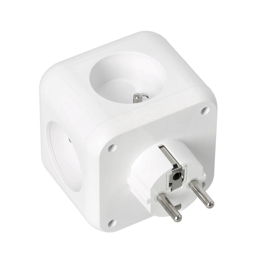 Rozbočovacia zásuvka s vypínačom LINEA 3x230V + 4xUSB A/C biela