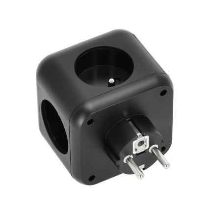 Rozbočovacia zásuvka s vypínačom LINEA 3x230V + 4xUSB A/C čierna