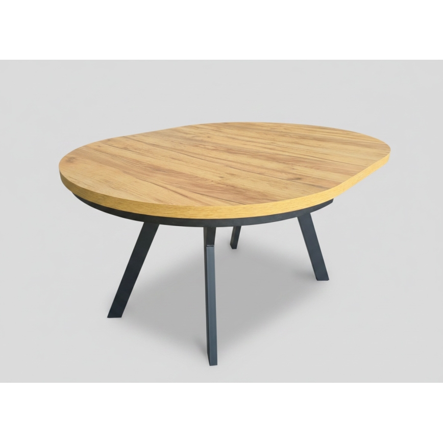 Rozkladací jedálenský stôl CENTRO 100/140x77 cm dub craft/čierna