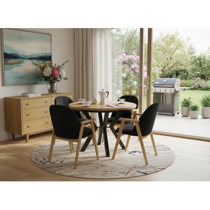 Rozkladací jedálenský stôl CONVI 100/140x77 cm dub craft/čierna