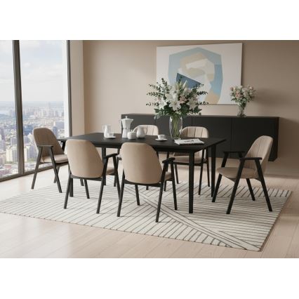 Rozkladací jedálenský stôl DOMO 150/190x80 cm čierny
