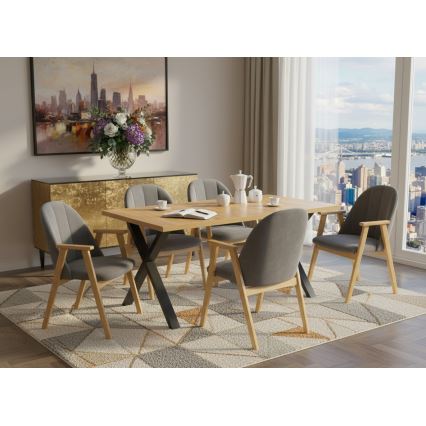 Rozkladací jedálenský stôl DOMO 150/190x80 cm dub craft/čierna