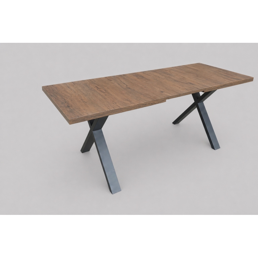 Rozkladací jedálenský stôl DOMO 150/190x80 cm dub lefkas/čierna