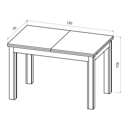 Rozkladací jedálenský stôl DOO 120/160x75 cm dub craft/čierna
