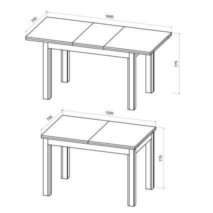 Rozkladací jedálenský stôl DOO dub artisan/čierna