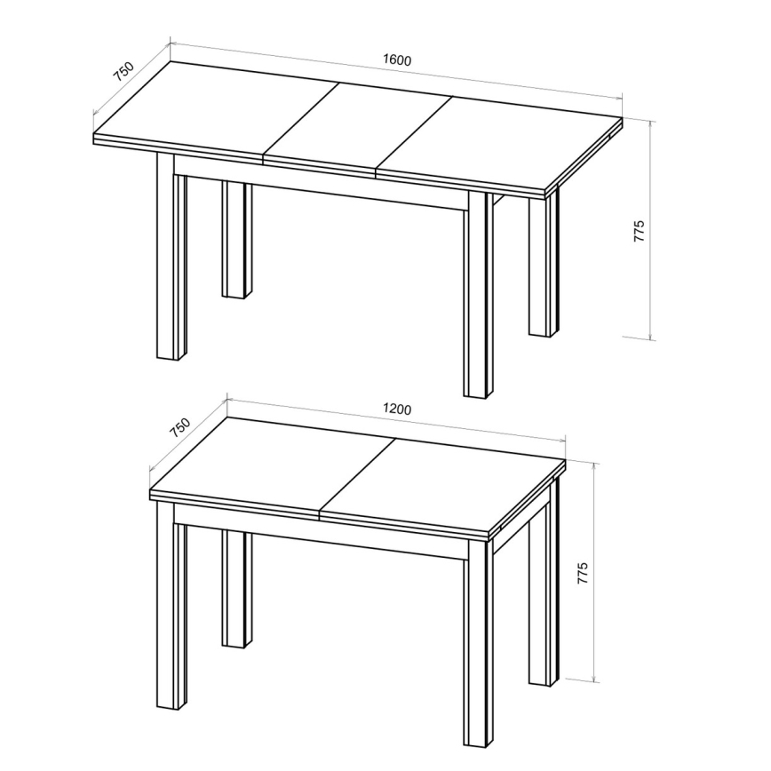 Rozkladací jedálenský stôl DOO dub artisan/čierna