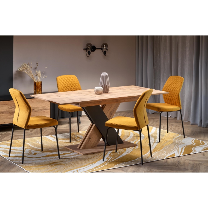 Rozkladací jedálenský stôl DROM 130/175x85 cm dub wotan/čierna