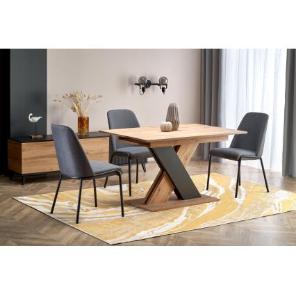 Rozkladací jedálenský stôl DROM 130/175x85 cm dub wotan/čierna