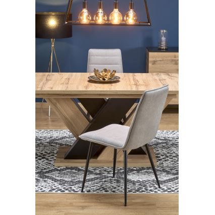 Rozkladací jedálenský stôl DROM 160/200x90 cm dub wotan/čierna