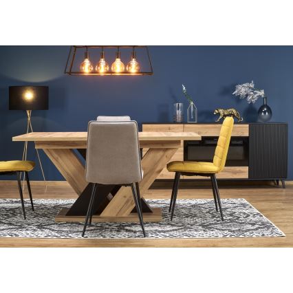 Rozkladací jedálenský stôl DROM 160/200x90 cm dub wotan/čierna