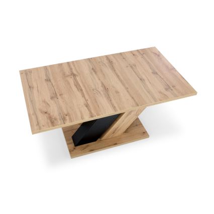 Rozkladací jedálenský stôl DROM 160/200x90 cm dub wotan/čierna