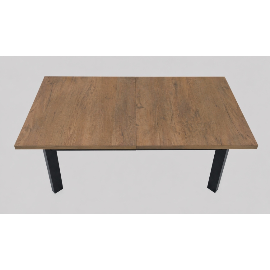 Rozkladací jedálenský stôl KERNO 150/190x80 cm dub Lefkas/čierna