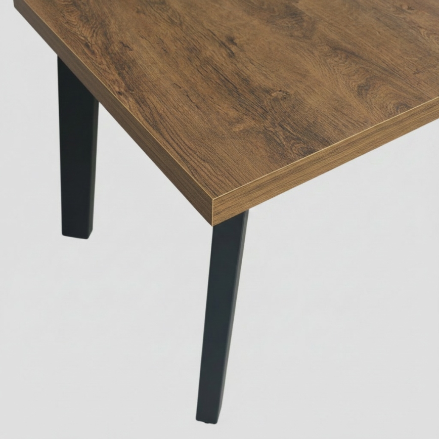 Rozkladací jedálenský stôl KERNO 150/190x80 cm dub Lefkas/čierna