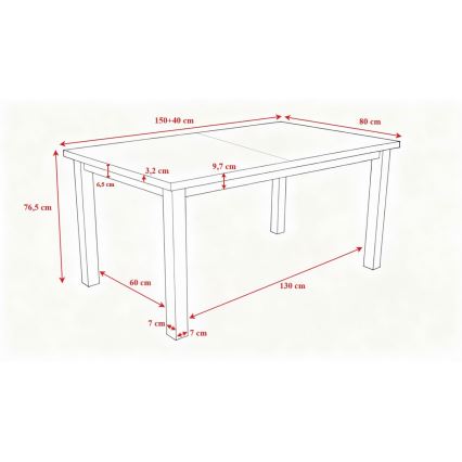 Rozkladací jedálenský stôl LIAM biela